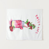 Drink van zoete kersen - zomerpartij wandkleed (Voorkant (horizontaal))