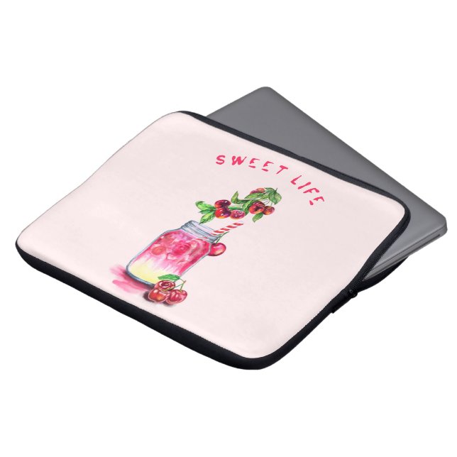 Drink van zoete kersen - zomervruchten laptop sleeve (Voorkant top)
