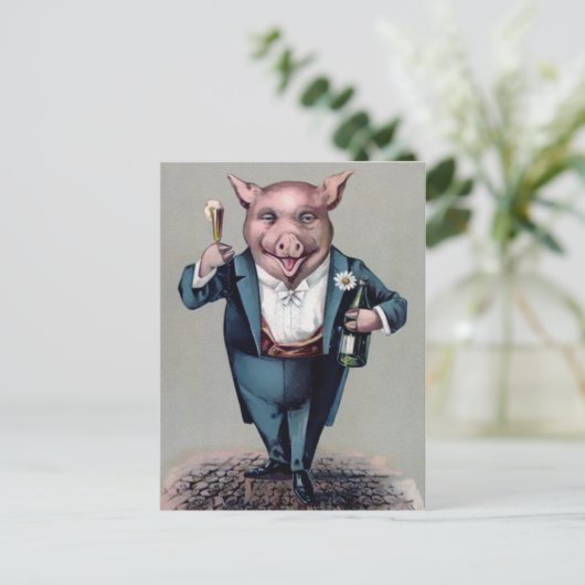 Drink varkens Briefkaart (Staand voorkant)