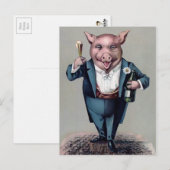 Drink varkens Briefkaart (Voorkant / Achterkant)
