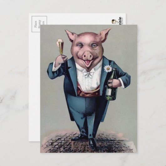 Drink varkens Briefkaart (Voorkant / Achterkant)