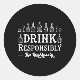 Drink verantwoord tip roekeloos alcohol ronde sticker