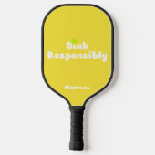 Drink Verantwoordelijk Naam Citrien Geel Pickleball Paddle (Achterkant)