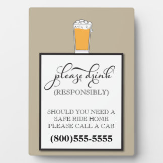 Drink Verantwoordelijke balk Fotoplaat