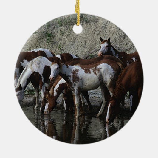 Drink verfpaarden keramisch ornament (Achterkant)