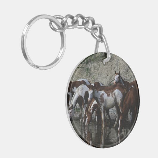 Drink verfpaarden sleutelhanger (Voorkant Links)