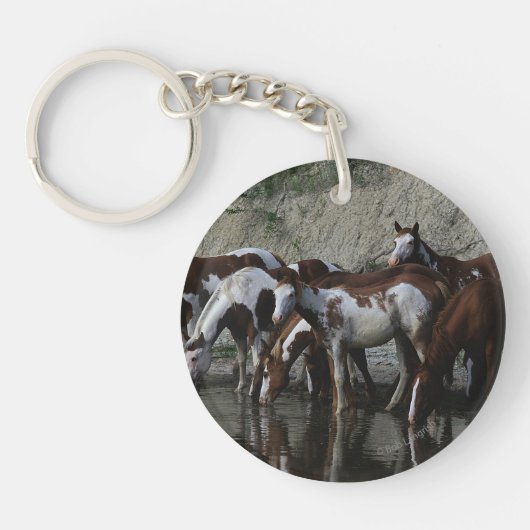Drink verfpaarden sleutelhanger (Voorkant)