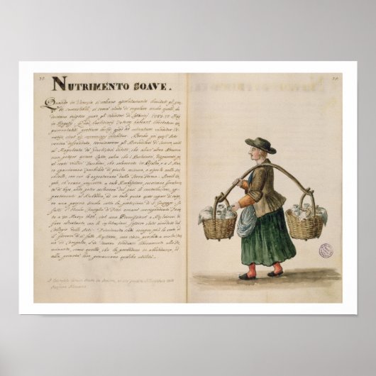 Drink-verkoper, Venetiaans (manuscript) Poster (Voorkant)
