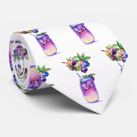 Drink verse bosbessen - zomertijd stropdas (Opgerold)
