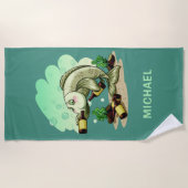 Drink Vis aangepaste naam strand handdoek (Voorkant)
