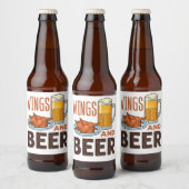 Drink vleugels en kippen van bier bier etiket (Flessen)