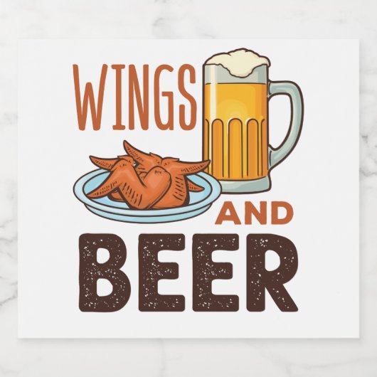 Drink vleugels en kippen van bier bier etiket (Enkel label)