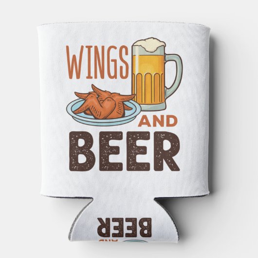 Drink vleugels en kippen van bier blikjeskoeler (Achterkant)