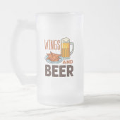 Drink vleugels en kippen van bier matglas bierpul (Links)