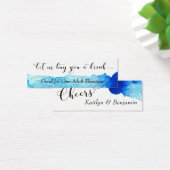Drink voor Bright Blue Abstract Waterverf Tickets Mini Visitekaartjes (Bureau)