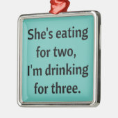 Drink voor drie grappige pap Joke Metalen Ornament (Links)