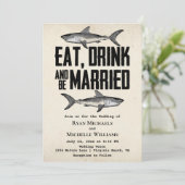 Drink voor haaienvlees en huwelijkshuwelijk Kaart (Staand voorkant)