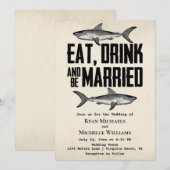 Drink voor haaienvlees en huwelijkshuwelijk Kaart (Voorkant / Achterkant)