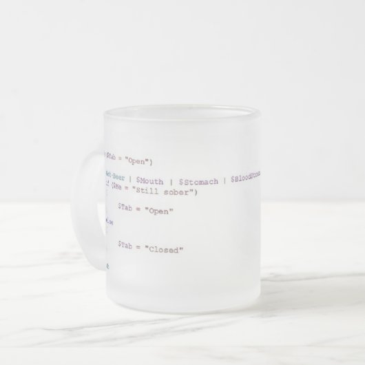 Drink voor Powershell Scripter Matglas Koffiemok (Voorkant links)