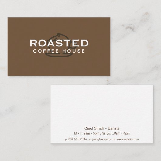 Drink voor speciale koffie visitekaartje (Voorkant / Achterkant)