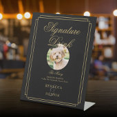 Drink voor zwarte en goudweddenschappen reclamebord met voetstuk