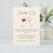 Drink voordat ik doe rode witte wijn bruiloft repe kaart (Staand voorkant)