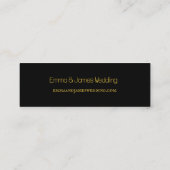 Drink Voucher Black & Gold Wedding Corporate Kaart Mini Visitekaartje (Achterkant)