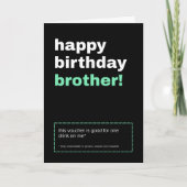 Drink Voucher Broer Verjaardag Kaart (Voorkant)