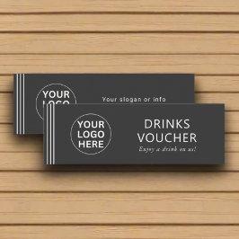 Drink Voucher Corporate Event Clean Grey Logo Kaar Mini Visitekaartje