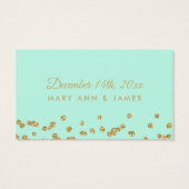 Drink Voucher Gold Faux Glitter Confetti Mint Visitekaartjes (Achterkant)