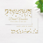 Drink Voucher Gold Faux Glitter Confetti Wit Visitekaartjes (Bureau)