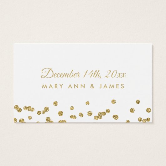 Drink Voucher Gold Faux Glitter Confetti Wit Visitekaartjes (Achterkant)