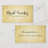 Drink Voucher Gold Foil Stars Confetti Kortingskaartje (Voorkant / Achterkant)