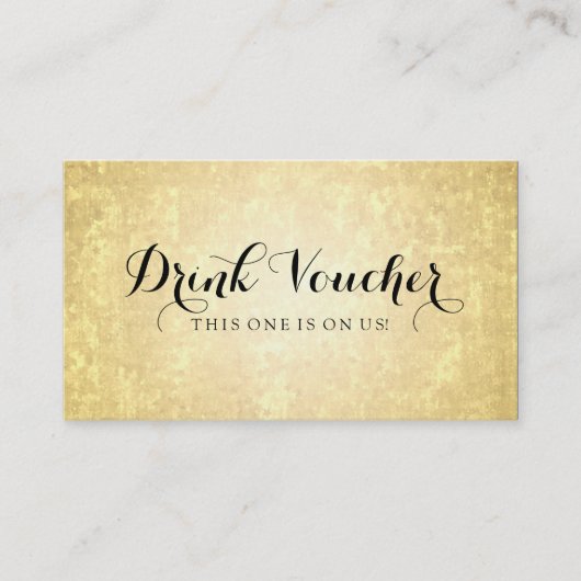 Drink Voucher Gold Foil Stars Confetti Kortingskaartje (Voorkant)