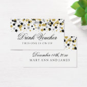 Drink Voucher Gold & Silver Glitter Stars Confetti Visitekaartjes (Bureau)