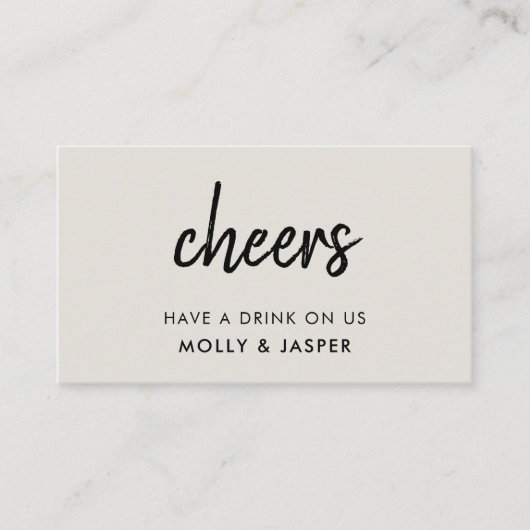 Drink Voucher | Grijze minimalistische coupon (Voorkant)