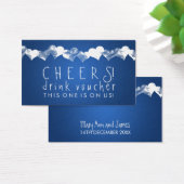 Drink Voucher Grunge Harten Blauw Visitekaartje (Bureau)