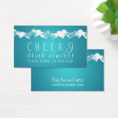 Drink Voucher Grunge Harten Turquoise Visitekaartjes (Bureau)