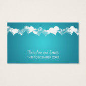 Drink Voucher Grunge Harten Turquoise Visitekaartjes (Achterkant)