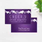 Drink Voucher Grunge Hearts Paarse Visitekaartjes (Bureau)