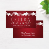 Drink Voucher Grunge Hearts Rood Visitekaartjes (Bureau)