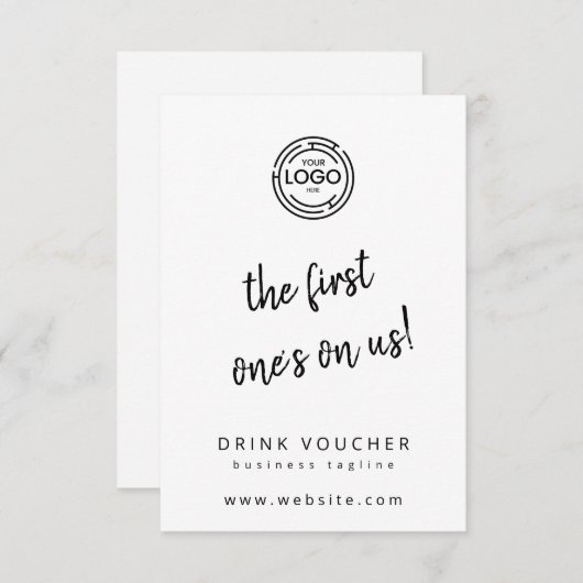 Drink voucher met Logo Kaart (Voorkant / Achterkant)