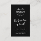 Drink Voucher | Modern Black Corporate Event Kaart Visitekaartje (Achterkant)