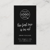 Drink Voucher | Modern Black Corporate Event Kaart Visitekaartje (Voorkant)