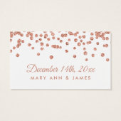 Drink Voucher Roos Gouden Faux Glitter Confetti Visitekaartje (Achterkant)