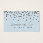 Drink Voucher Silver Faux Glitter Confetti Ice Blu Visitekaartje (Achterkant)