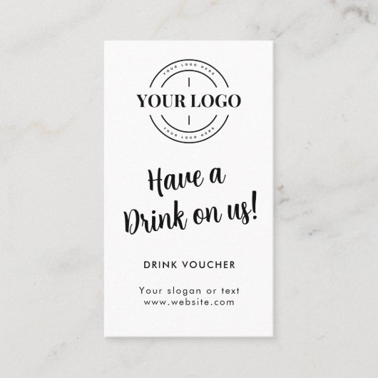 Drink Voucher Ticket Corporate Event Custom Logo (Voorkant)