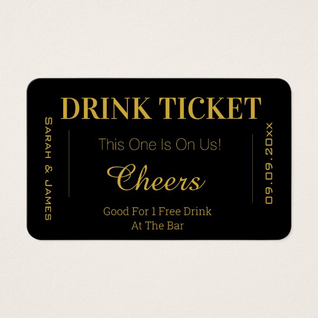 Drink Voucher Ticket Visitekaartje (Voorkant)