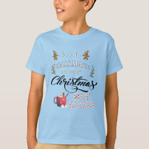 Drink warme cacao en kijk naar de kerst t-shirt