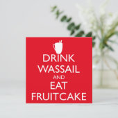 DRINK WASSAIL EN EET FRUITCAKE Uitnodiging (Staand voorkant)